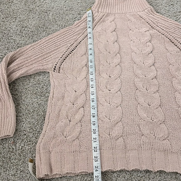 NWT Cozy Chenille Cable Knit Turtleneck Blush Sweater size Small - Picture 8 of 10